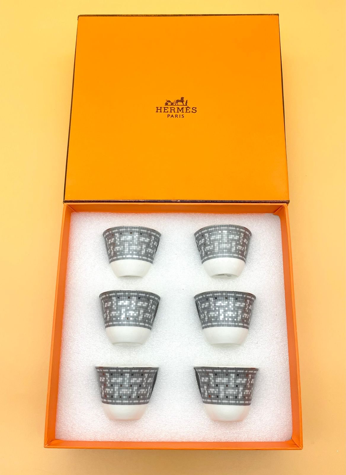 Hermes Arabic coffee set for six people - Hermes Arabic Coffee | Aleppo Gift UAE